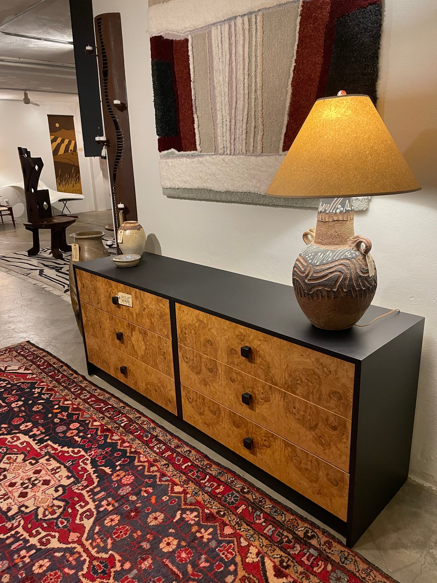 Burlwood 6 Drawer Dresser