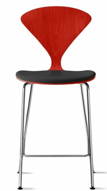 CHERNER Metal Base Stool-Classic Orange w/ Seat Pad Only