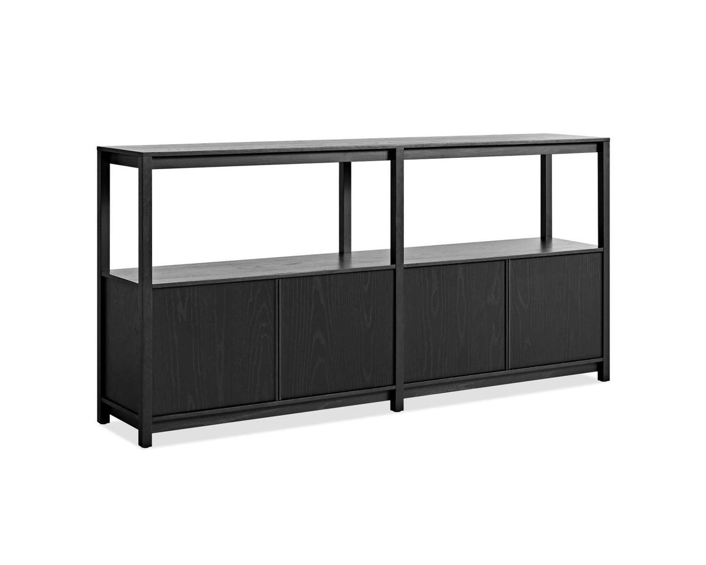 Open Plan Large Low Bookcase with Storage