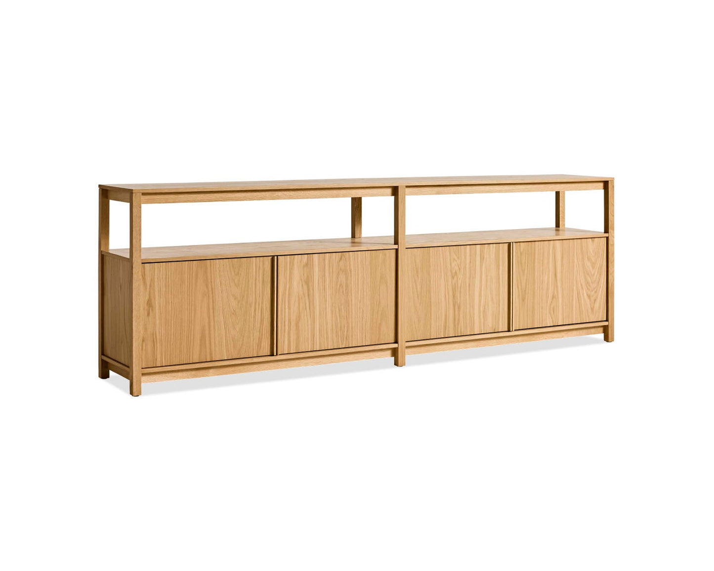 Open Plan Long and Low Bookcase with Storage