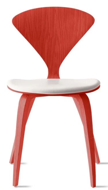 CHERNER Side Chair- Classic Orange w/ Seat Pad Only