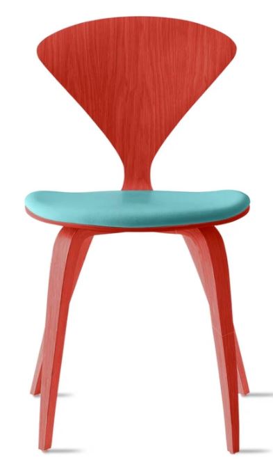 CHERNER Side Chair- Classic Orange w/ Seat Pad Only