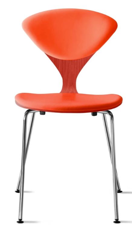 CHERNER Metal Base Chair-Classic Orange w/ Seat & Back Pad