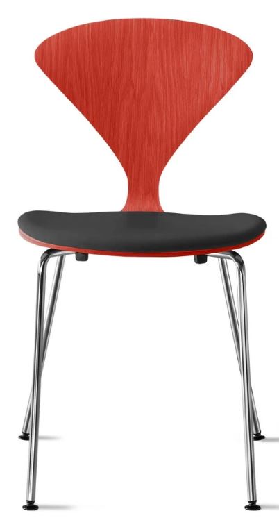 CHERNER Metal Base Chair-Classic Orange w/ Seat Pad Only