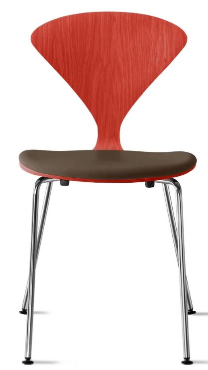 CHERNER Metal Base Chair-Classic Orange w/ Seat Pad Only