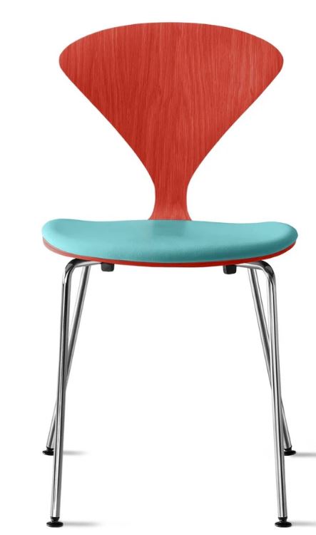 CHERNER Metal Base Chair-Classic Orange w/ Seat Pad Only