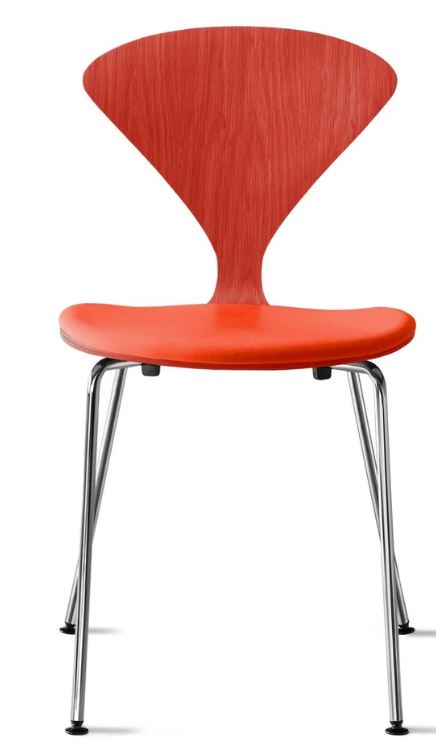 CHERNER Metal Base Chair-Classic Orange w/ Seat Pad Only