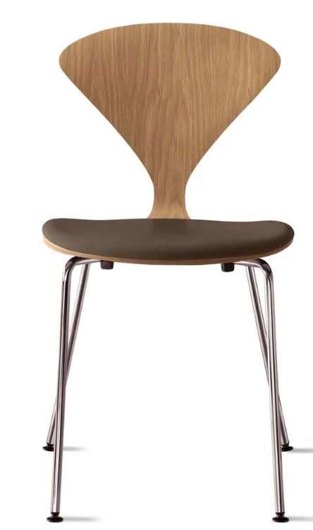 CHERNER Metal Base Chair-Natural White Oak w/ Seat Pad Only