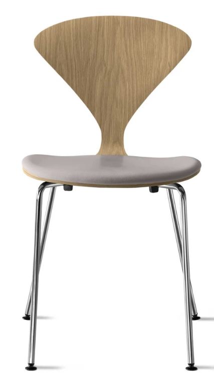 CHERNER Metal Base Chair-Natural White Oak w/ Seat Pad Only