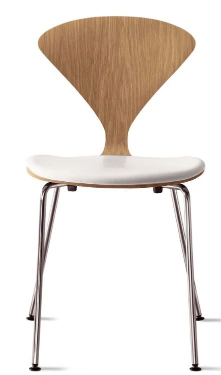 CHERNER Metal Base Chair-Natural White Oak w/ Seat Pad Only