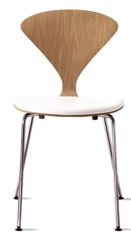 CHERNER Metal Base Chair-Natural White Oak w/ Seat Pad Only