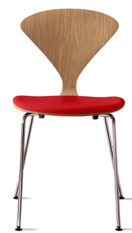 CHERNER Metal Base Chair-Natural White Oak w/ Seat Pad Only