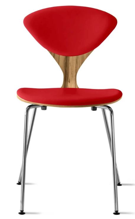 CHERNER Metal Base Chair-Natural Red Gum w/ Seat & Back Pad