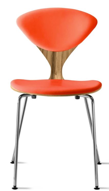 CHERNER Metal Base Chair-Natural Red Gum w/ Seat & Back Pad