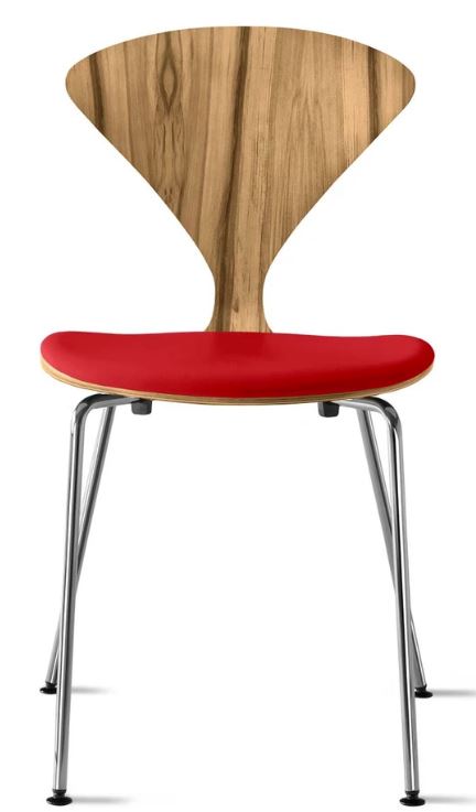 CHERNER Metal Base Chair-Natural Red Gum w/ Seat Pad Only