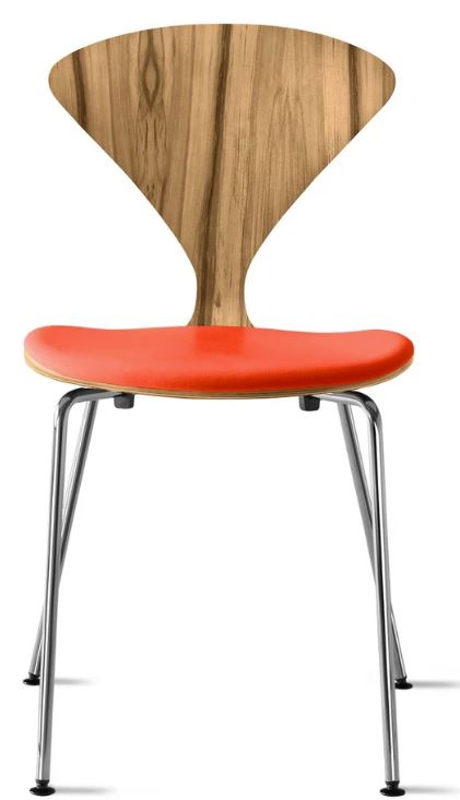 CHERNER Metal Base Chair-Natural Red Gum w/ Seat Pad Only