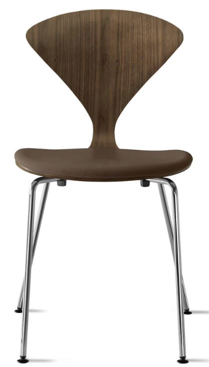 CHERNER Metal Base Chair- Classic Walnut w/ Seat Pad Only