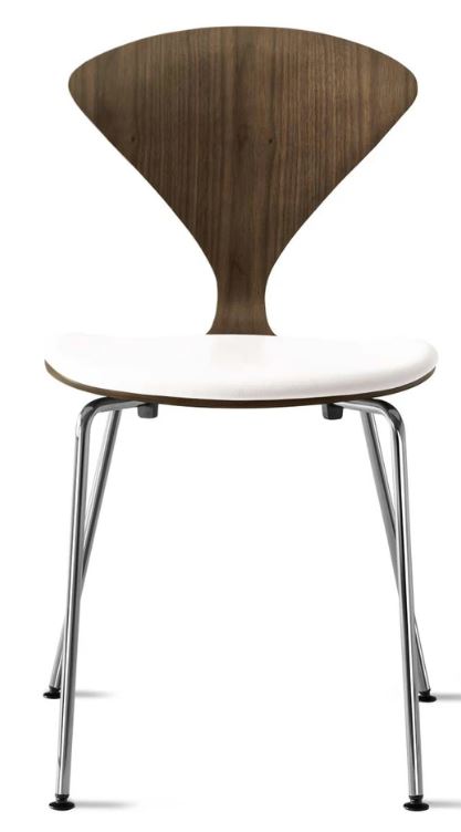 CHERNER Metal Base Chair- Classic Walnut w/ Seat Pad Only