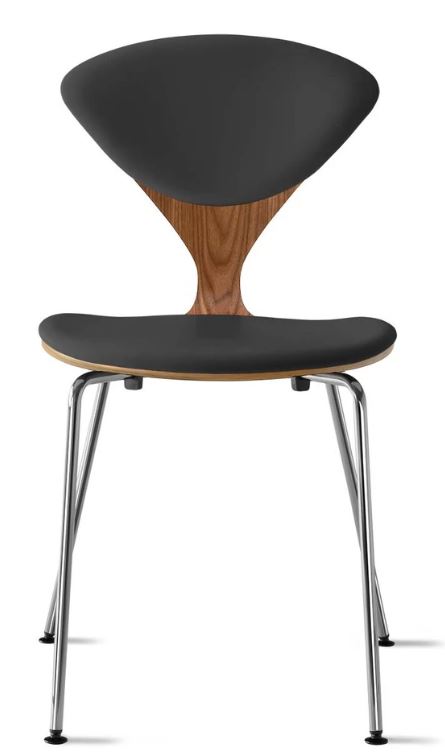 CHERNER Metal Base Chair- Natural Walnut w/ Seat & Back Pad