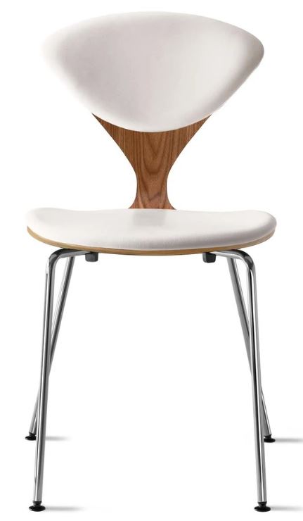 CHERNER Metal Base Chair- Natural Walnut w/ Seat & Back Pad