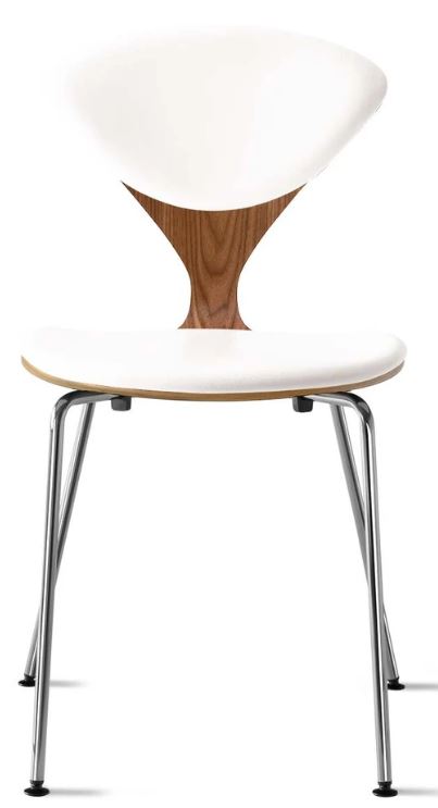 CHERNER Metal Base Chair- Natural Walnut w/ Seat & Back Pad