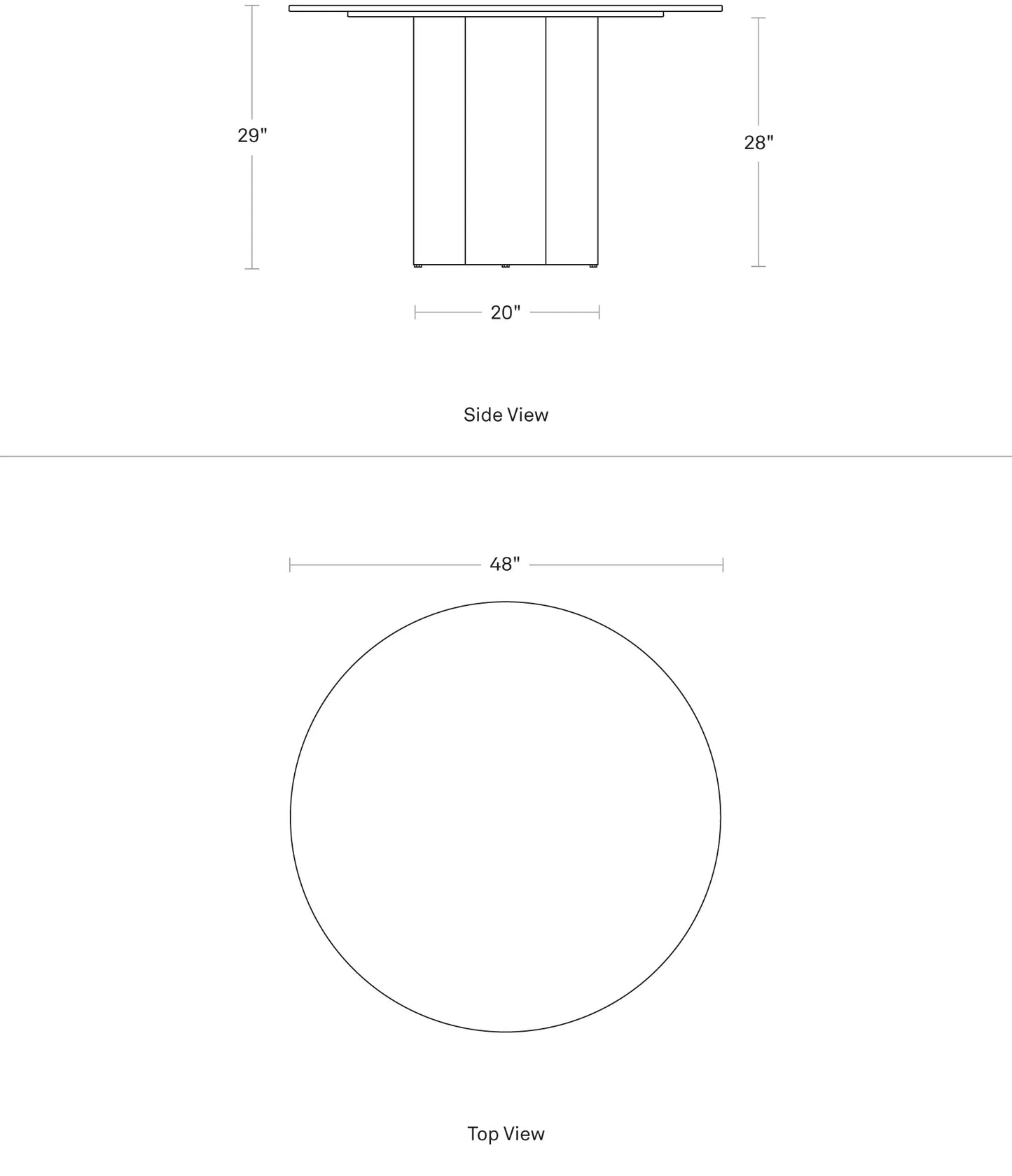 4/4 Round Dining Table