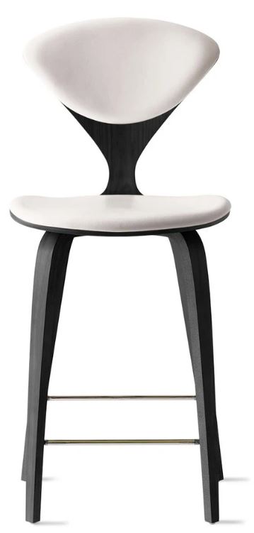 CHERNER Wood Base Stool- Classic Ebony w/ Seat & Back Pad