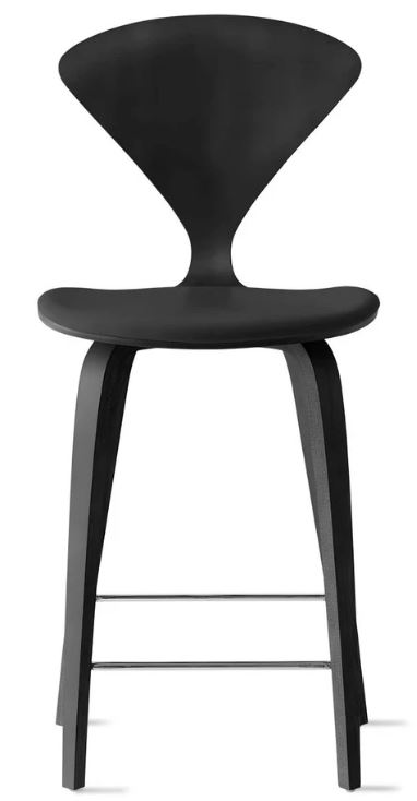 CHERNER Wood Base Stool- Classic Ebony w/ Seat Pad Only