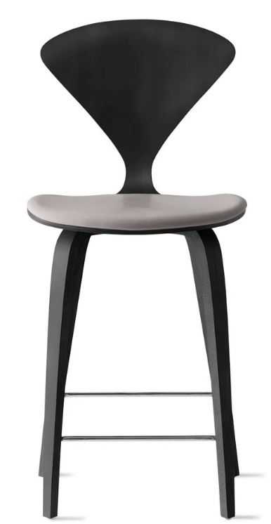 CHERNER Wood Base Stool- Classic Ebony w/ Seat Pad Only