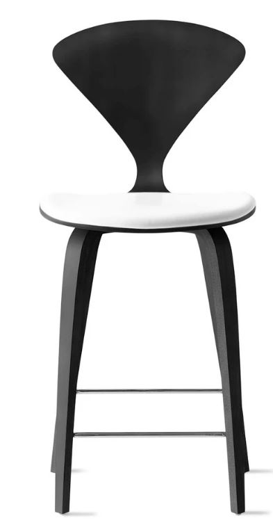 CHERNER Wood Base Stool- Classic Ebony w/ Seat Pad Only