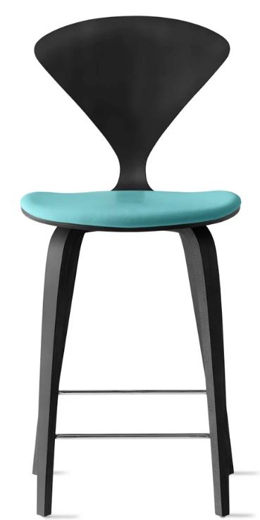 CHERNER Wood Base Stool- Classic Ebony w/ Seat Pad Only