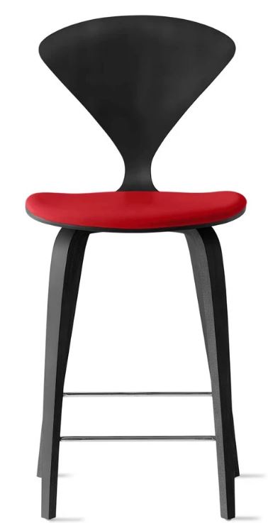 CHERNER Wood Base Stool- Classic Ebony w/ Seat Pad Only