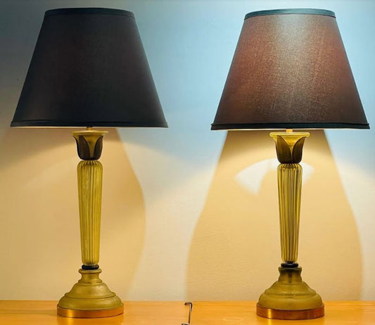 VINTAGE Art Glass Table Lamps (pair) Marlboro Lamp Co.