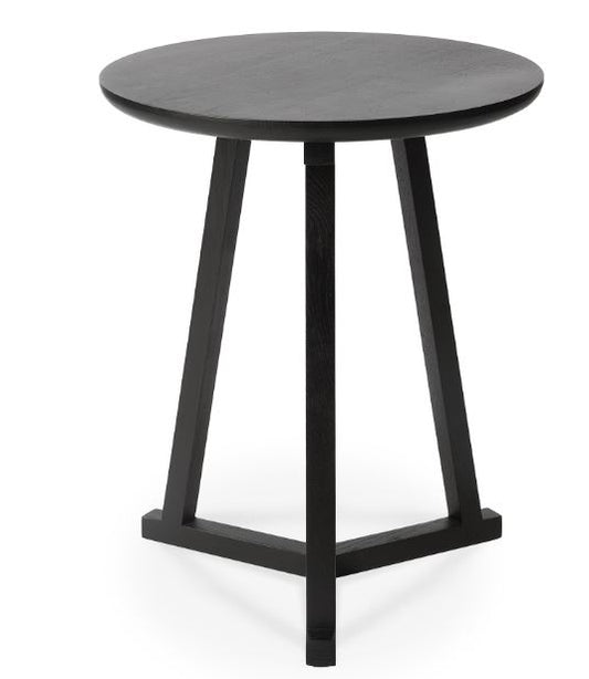 Oak Tripod Black Side Table