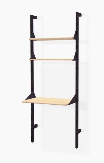 Black Uprights Black Brackets Blonde Shelves