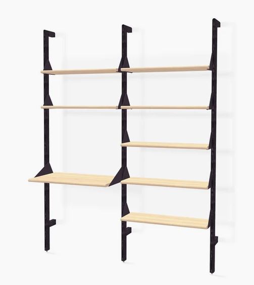 Black Uprights Black Brackets Blonde Shelves