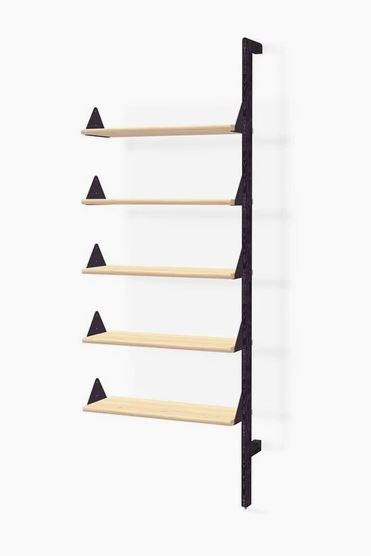 Black Uprights Black Brackets Blonde Shelves