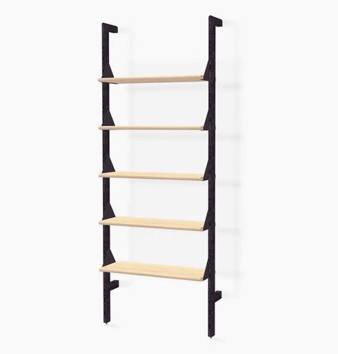 Black Uprights Black Brackets Blonde Shelves