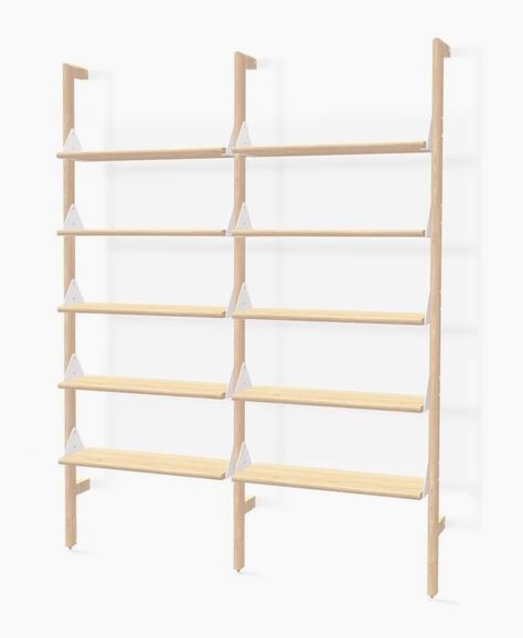 Blonde Uprights White Brackets Blonde Shelves