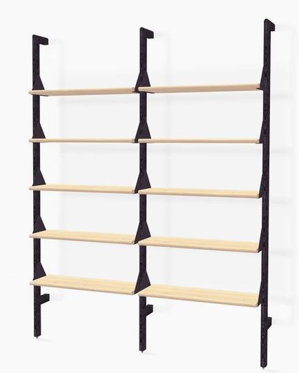 Black Uprights Black Brackets Blonde Shelves