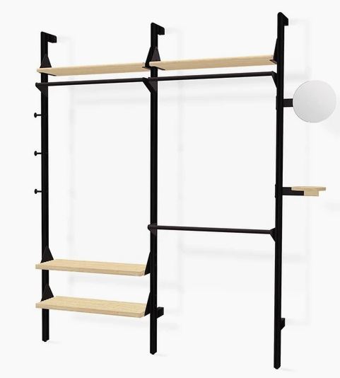 Black Uprights Black Brackets Blonde Shelves