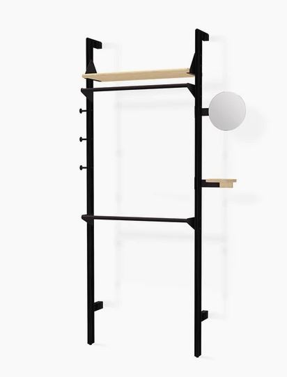 Black Uprights Black Brackets Blonde Shelves