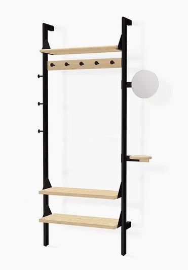 Black Uprights Black Brackets Blonde Shelves