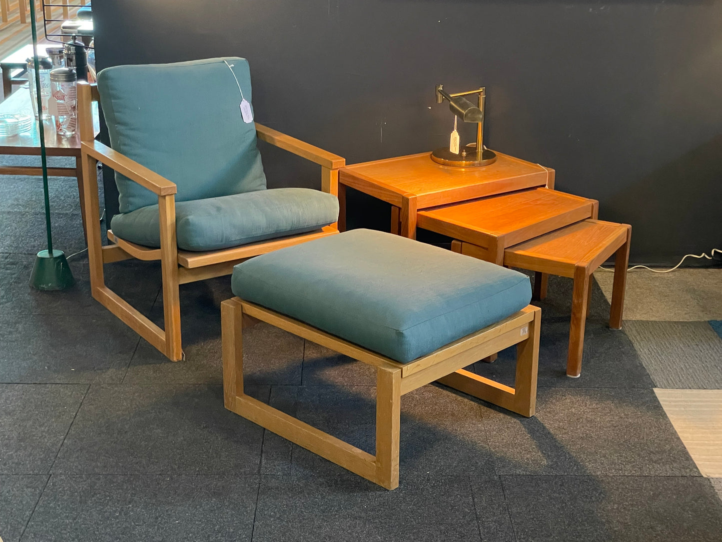 Geometric Lounge Chair + Ottoman