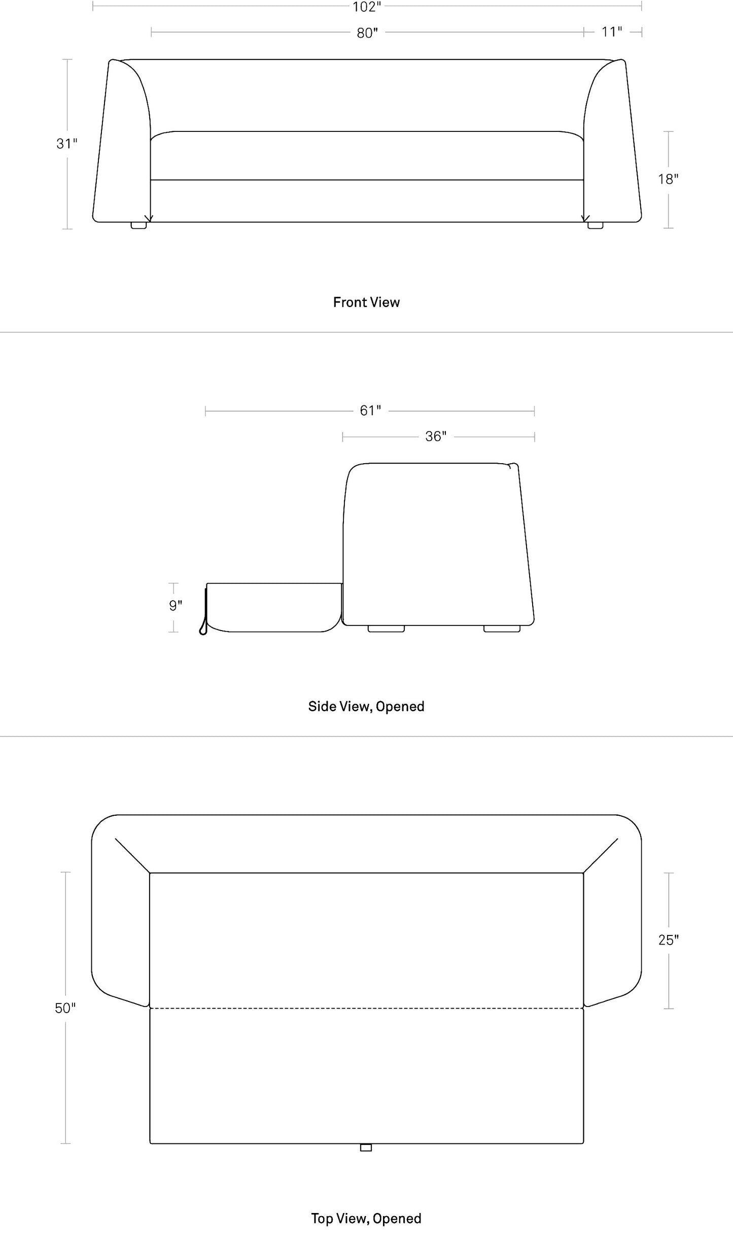 BLU DOT Thataway 102" Sleeper Sofa