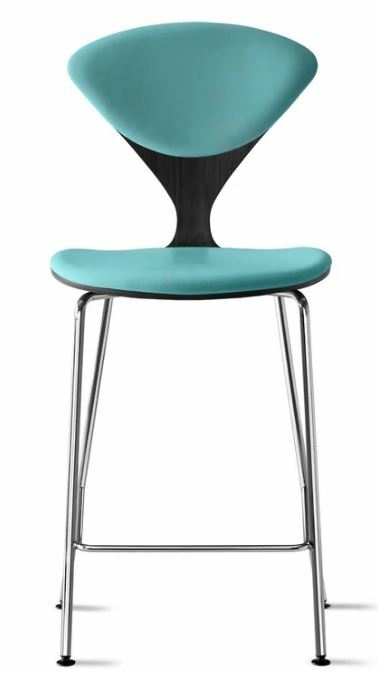 CHERNER Metal Base Stool-Classic Ebony w/ Seat & Back Pad