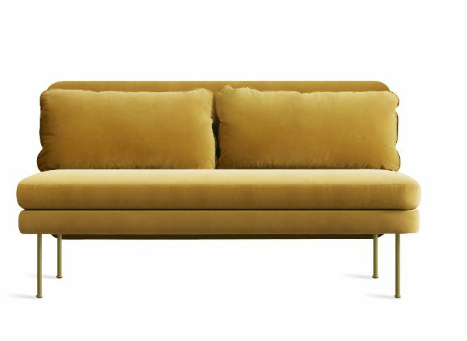 BLU DOT Bloke 60" Armless Velvet Sofa