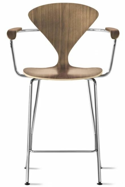 CHERNER Metal Base Stool with Arms- (Six Finishes)