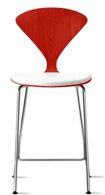 CHERNER Metal Base Stool-Classic Orange w/ Seat Pad Only