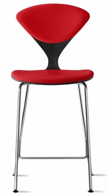 CHERNER Metal Base Stool-Classic Ebony w/ Seat & Back Pad